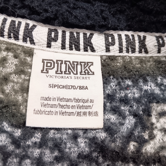 PINK Victoria's Secret Women's  (Size SP) Camouflage Green Print Zip Pullover - Picture 3 of 9